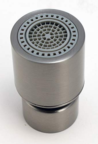 Dual-function 2-Flow Kitchen Sink Aerator, 360-Degree Swivel Faucet Aerator Dual Sprayer, with Gasket Faucet Replacement Part Brass Sweivel Aerator 15/16" Male Threaded, Stainless Steel Finish
