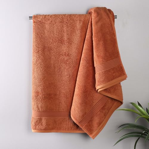 Superior Egyptian Cotton Bath Towel Set, Home Bathroom Towels, Master, Guest Bath, Decor Essentials, Quick Dry, Absorbent, Large Body Towels, Spa, Hotel, Resort, Adult, Kids, Set of 2, Caramel Brown - color: Caramel Brown, size: Bath Towel (2-Pack)