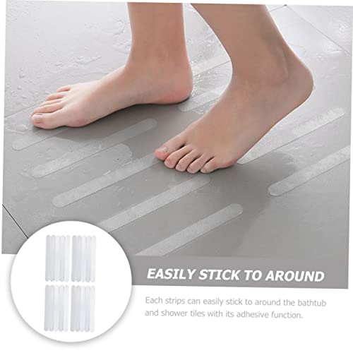 STOBOK 8sets Strips for Bathroom and Stairs of Strong Adhesive Non- Tape for Safe Shower and Bathtub Use Easy to Install for Home and Pool Areas