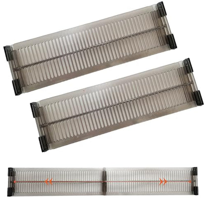 Adjustable Drawer Dividers for Clothes - 2 set Transparent Dresser Organizers, Shallow Drawer Dividers for Clothes, Kitchen, Office, Bathroom Storage