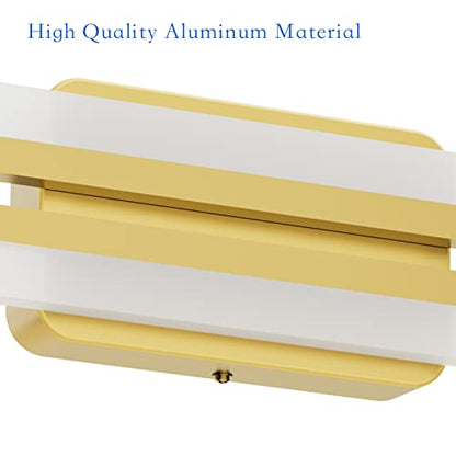 Ralbay 40" Modern LED Gold Vanity Lights 40W Frosted Aluminum Gold Bathroom Vanity Light Fixtures Over Long Mirror Modern Gold Bath Lighting 6000K White Light - color: Gold, size: 40 inch