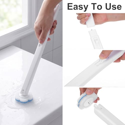 2 Pack Disposable Toilet Bowl Brush and Holder, Toilet Cleaning System-2 Toilet Bowl Wand, 2 Storage Caddy&96 Toilet Brush Refills Wall-Mount Toilet Brush for Effective Deep Scrub Toilet