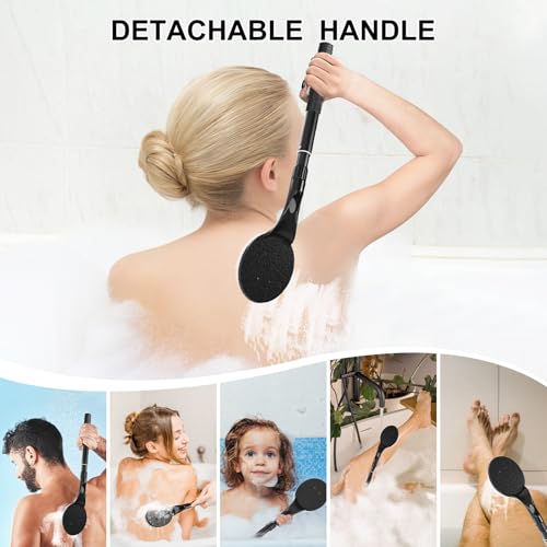 Back Scrubber for Shower,26" Long Handle Shower Brush for Body Exfoliator and Deep Clean,Back Brush for Shower for Men,Women and Elderly