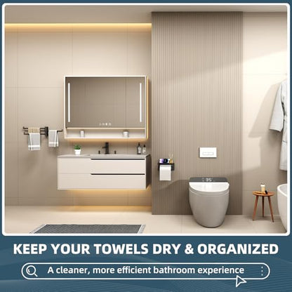 Aomasi Matte Black Swivel Towel Rack with 3 Rotating Arms, Wall Mounted | Rustproof 304 Stainless Steel, Rotate 180° for Easy Towel Access, Space-saving RV Towel Rack for Small Bathroom or Kitchen - color: Matte Black
