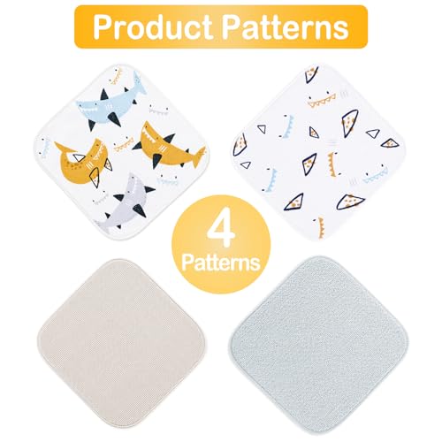 Baby Washcloths, 24Pack Baby Wash Cloths Extra Soft & Ultra Absorbent, Baby Towels and Washcloths Face Towels for Unisex Boys Girls Body, Washclothes Gentle on Sensitive Skin, 9x9 Shark - color: Shark