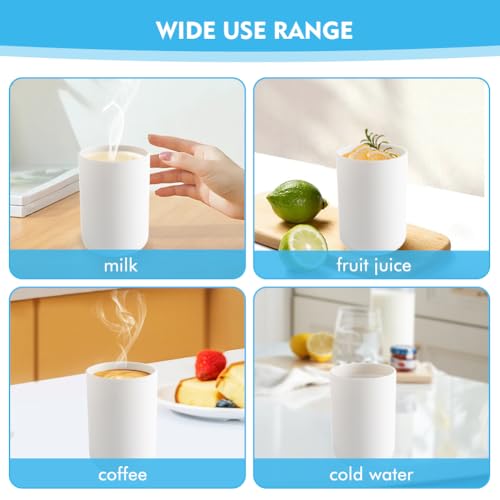 300ml Bathroom Cup, Wall Mounted Toothbrush Holders Reusable Water Cup Drinking Cups for Home Travel Bathroom Accessories (White) - color: White