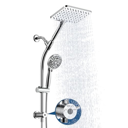 Rain Shower Head with Handheld High Pressure rainfall Shower Heads with Handheld Spray Combo,Premium Polished Chrome - color: Premium Polished Chrome