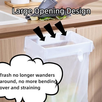 Foldable Trash Bag Holder, 2026 New Wall Mounted Foldable Kitchen Trash Can Cabinet, Garbage Bag Hanger Racks with Fixing Snap, Space Saving No Drill Collapsible Hanger for Kitchen Cabinet, Toilets