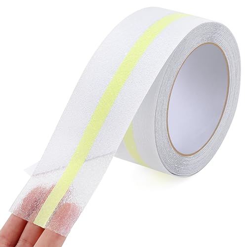 Qingluan Anti Slip Tape, Waterproof Self Adhesive Glow Green Transparent 2" x32.8Ft Grip Tape - color: Transparent Glow in The Dark Green, size: 2 Inch x 32.8ft