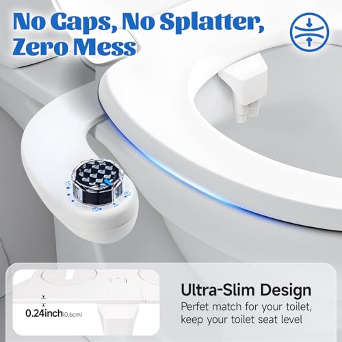 Bidet Attachment for Toilet Seat,Self-Cleaning Sprayer,Dual Nozzle Bidet with Adjustable Cold Water Pressure Control,Frontal & Rear Wash for the Elderly and Pregnant Women.Environmental Friendly Gift.