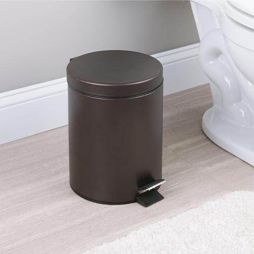 iDesign Round 1.3 Gallon Bathroom Step Trash Can - Set of 2 - Bronze - color: Bronze, style: Pack of 2