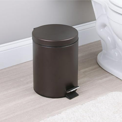 iDesign Round 1.3 Gallon Bathroom Step Trash Can - Set of 2 - Bronze - color: Bronze, style: Pack of 2