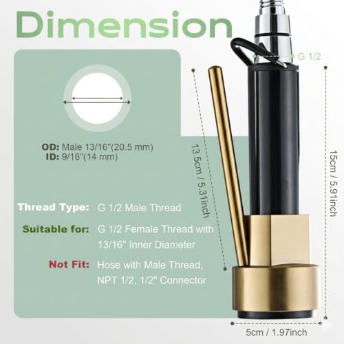 Pull Down Kitchen Faucet Replacement Head, 3-Mode Spray Head with Stream/Spray/Pause, High Pressure Anti-Clog Nozzle, Easy Installation, Universal Fit for Most Kitchen Faucets Brushed Gold - color: Industrial Spray Head - Gold