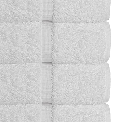 Chakir Turkish Linens 4 Piece Bath Towel Set, 100% Cotton Luxury Turkish Towels for Bathroom, Soft Absorbent Bath Towels, 27 x 54 Inches, White - color: White