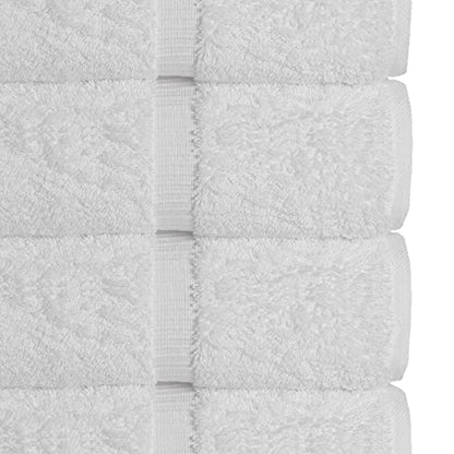 Chakir Turkish Linens Luxury Spa and Hotel Quality Premium Turkish Cotton 6-Piece Towel Set (2 x Bath Towels, 2 x Hand Towels, 2 x Washcloths) - color: White