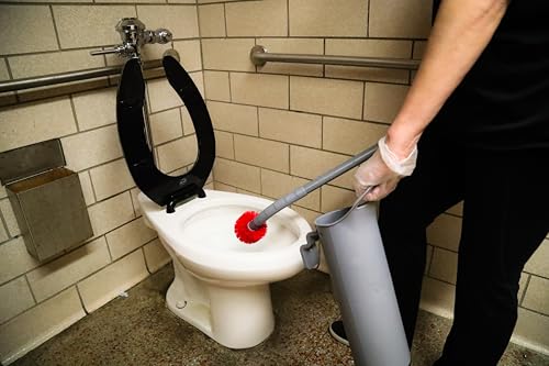 UNGER Commercial Toilet Brush and Holder Set - with Replacement Head BWHR | Maintains toilet bowl cleanliness with ergonomic design and effective cleaning capability; Hygienic Holder; Durable Bristles
