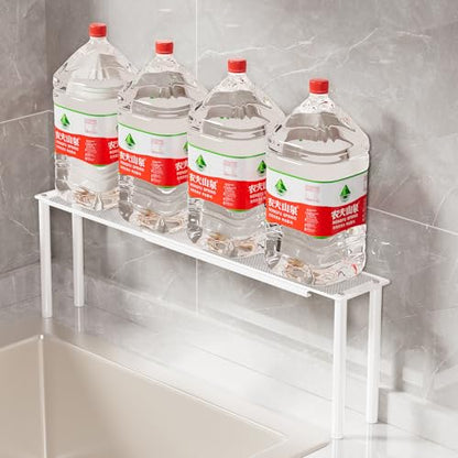 Expandable Mesh Shelf Organizer for Over-Sink Storage, Kitchen Counter, Windowsill Plants, Bathroom Vanity, and Office Desk — A Narrow Tall Solution for Tight Spaces - size: 1 Tier