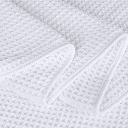 POLYTE 430 GSM Microfiber Quick Dry Lint Free Bath Sheet, 70 x 35 in, Set of 2 (Waffle Weave) - color: White, size: 35 x 70 in