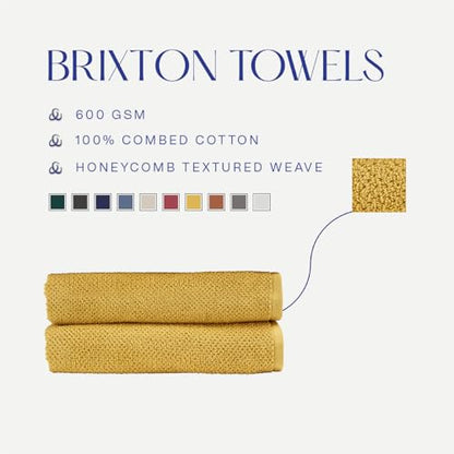 Christy Brixton 4 Piece Towel Set | Saffron Yellow | 100% Cotton | Ultra Soft | Super Absorbent | 600GSM | 2 Bath Sheets 2 Hand Towels - color: Saffron, size: 2 Hand 2 Bath Sheet Set