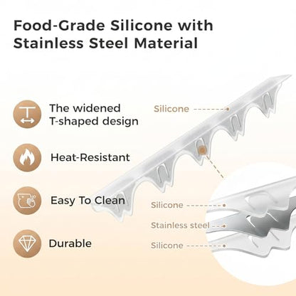 Silicone Stove Gap Covers with Stainless Steel, Oven Gap Filler Seals Gaps Between Stovetop and Counter, Stove Gap Guards Range Trim Kit, Easy to Clean Stove Gap Guard (Clear 2 Pack,25") - color: Clear, size: 25 inches