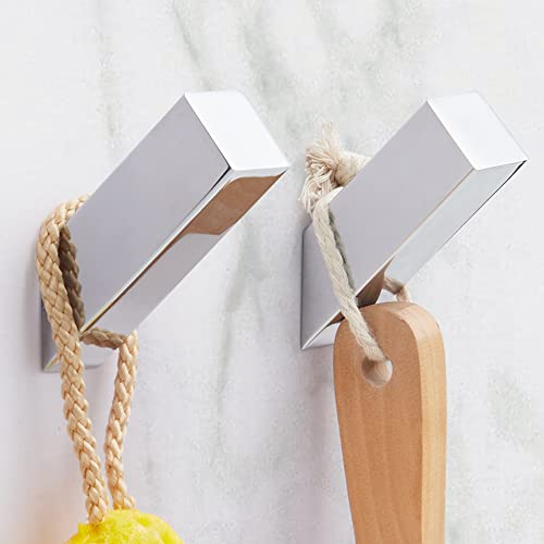 NINETREX Towel Hooks, Chrome SUS 304 Stainless Steel, Wall Mounted 2 Pack | Polished Chrome Finish, Heavy Duty, Rustproof, Scratch Resistant, for Bathroom Livingroom Hotel - color: Chrome, size: 2 Pack