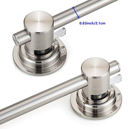 JiePai 17-28 Inch Extendable Suction Cup Towel Bar, Brushed Nickel | Adjustable,No Drill Removable Vacuum Towel Rail,Heavy Duty Wall Mount ,For Smooth Surfaces,for Bathroom & Kitchen - color: Brushed Nicke