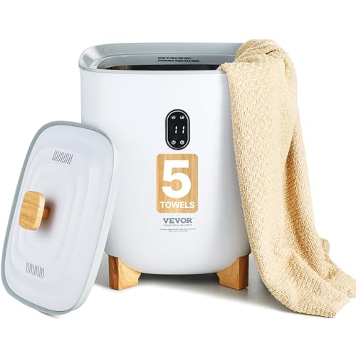 VEVOR Towel Warmers for Bathroom, 25 L Towel Warmer Bucket with Auto Shut Off for Spa Fits up to 5 Oversized Towels, Blankets, Clothes, Bathrobes, PJ's and More - color: White, style: 25L - LED Display