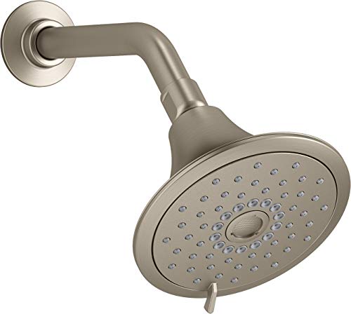 KOHLER 22169-BV Forte Multifunction Showerhead, Wall-Mount, 3 Spray Settings, 2.5 GPM, Vibrant Brushed Bronze - color: Brushed Bronze, size: 2.5 GPM