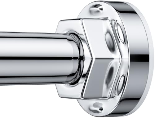 Shower Curtain Rod 27-79 Inches, Adjustable Tension Shower Rod No Drilling, No Slip, Spring Tension Curtain Rod for Bathroom Kitchen Closet Windows - Silver - color: Silver