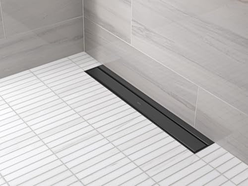 Delta Faucet 24" Linear Shower Drain Wall Edge in Matte Black - color: Matte Black