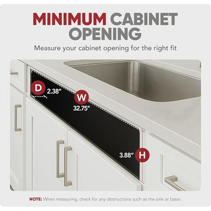 Rev-A-Shelf 30" Plastic Tip-Out Tray Organizer for Sink Base Cabinets, Home Kitchen and Bathroom Organization, Min Opening Width of 32.75", White, LD-6591-30-11-1 - size: 30.4" x 3.8" x 2.1"