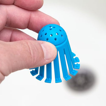 TubShroom Toss 21pk Disposable Bath Tub Drain Strainers - Hair Catcher Snare for Shower Bathtub to Prevent Clogged Drains, Traps Human and Pet Hair, One Year Supply (Blue) - color: Blue