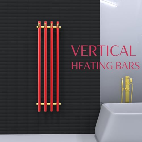 Heated Towel Rack, Towel Warmer with Timer, Wall Mounted hot Towel Warmer Rack for Bathroom, Hardwired or Plug-in Models Vertical Towel Heater - color: Golden