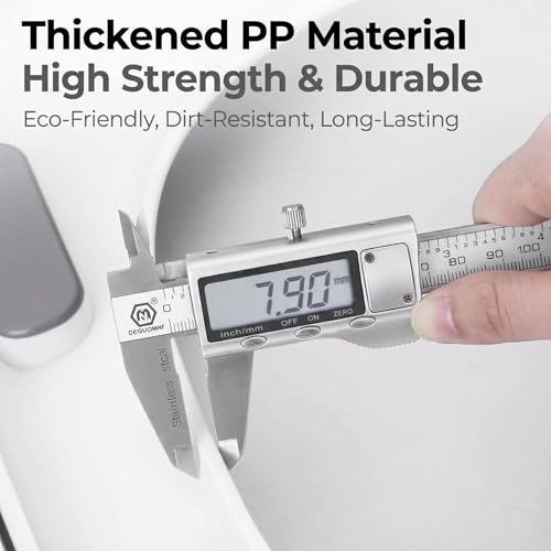 Elongated Toilet Seat, Easy Clean Hinges Release for Deep Cleans, Durable PP, Universal Fit, White