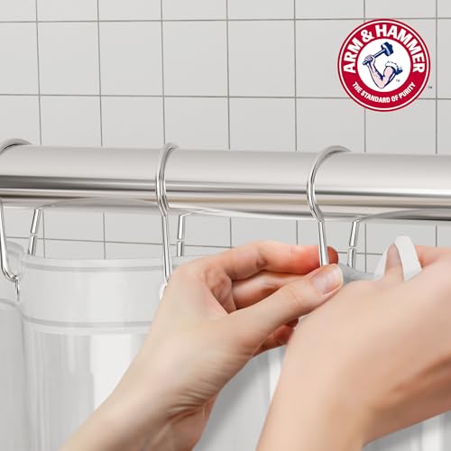 Arm & Hammer Waterproof Quick Drying Shower Liner, Lightweight Design, 70 x 72, Clear