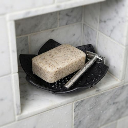 VOSAREA 2PCS Silicone Soap Dishes with Draining Lotus Shower Steamer Trays Lotus Flowers Soap Holders Soap Savers for Kitchen Bathroom Shower Counter