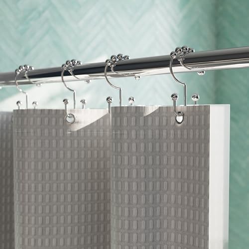 Zenna Home Shower Curtain Hooks, Chrome, Set of 12 – Premium Shower Curtain and Liner Rings with Double Roller Glide and Double-Sided Design – Rust Resistant - color: Chrome
