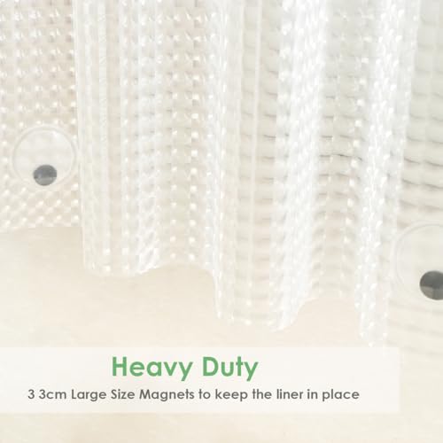 Heavy Duty Shower Curtain Liner, 8G EVA Plastic Shower Curtain with 3 Strong Weighted Magnets, Waterproof Shower Liner for Bathroom, 3D Square, 72 x 72 Inch - color: 3d Square, size: 72"W x 72"L (Pack of 1)