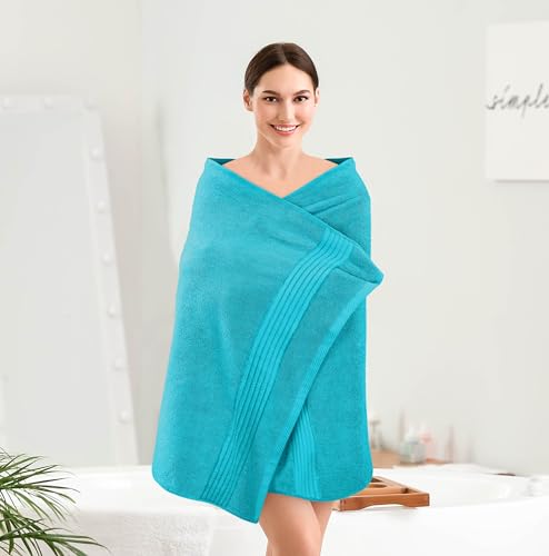 Utopia Towels Luxurious Bath Towels Set, 27x54 in, 4 Pack, Soft, Turquoise | Soft Luxurious Ring Spun Cotton Bath Towels - Lightweight, Highly Absorbent, Quick-Drying, Ideal for Daily Use - color: Turquoise