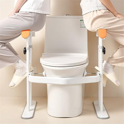 Toilet Safety Frame with Padded Arms & Adjustable Height Toilet Safety Rails for Seniors Support Rails Toilet Handles for Elderly and Disabled Easy-Clamp Installation