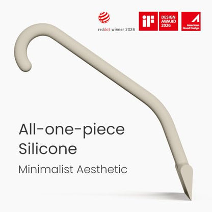 JustHang Shower Squeegee with Built-in Hook, 10-Inch Light Taupe | Award-Winning Design, All-One-Piece Soft-Touch Silicone, for Glass Door, Bathroom, Window, Mirror, Tile Wall, Car - color: Light Taupe