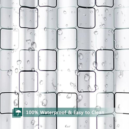 Shower Curtain Liner, Big Square Waterproof PEVA Shower Curtains with 3 Duty Heavy Bottom Magnets and 12 Rust Proof Grommets, 72x72 Weighted Shower Liner for Shower Stall, Bathtubs - color: Big Square