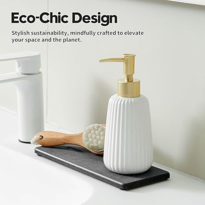 2 Pack Diatomite Stone Sink Tray, Water Absorbing Mat for Kitchen & Bathroom Counter, Quick Dry Soap Dish Makeup Vanity Caddy,Sponge Holder Organizer, Dark Gray - 2pcs of 9"x 3.5" - color: 2 Pcs - Dark Gray - 9"x 3.5"