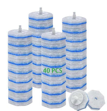 40 Count Toilet Brush Refills Fits Clorox, 3X Cleaning Exclusive Upgrade Formula Disposable Toilet Bowl Refills, No Falling Apart, Fits Most Brand T-oilet Brushes Cleaning Systeam - size: 1 Count (Pack of 40)