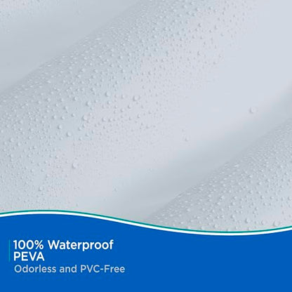 Kenney KN41438 Medium Weight 5 Gauge Waterproof PEVA Shower Curtain Liner with Rust-Resistant Metal Grommets and Weighted Magnetic Hem for Bathroom, 70" W x 72" H, Blue, 1-Pack - color: Blue, size: 70"W x 72"L (Pack of 1)