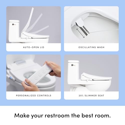 TUSHY Aura Luxury Electric Bidet Seat, Auto Open, Heated, Elongated | Remote Control, Adjustable Temperature, Self-Cleaning Nozzle, Instant Warm Water and Air Dryer, GFCI Outlet Required - style: Aura Elongated Bidet Seat