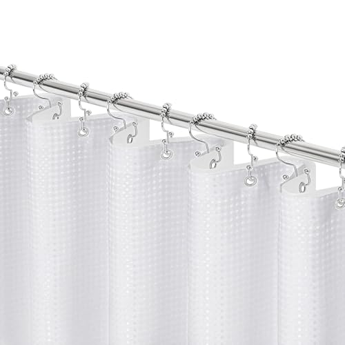 2 in 1 White Shower Curtain Set with PEVA Liner, 36 x 72 | Modern hotel style, contemporary bathroom decor, dual-layer design, water-resistant surface, compact shower space - color: 2 in 1 - White, size: 36"W x 72"L (Pack of 1)