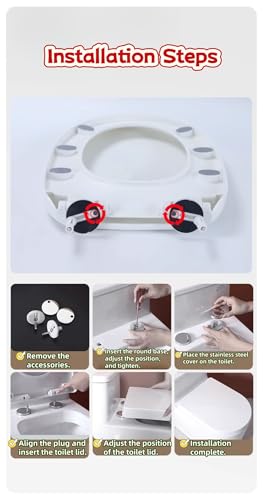 Round Plastic Toilet Seat with Quick-Release and Soft Close, Easy Install and Clean, Compatible with All Brands (White) - size: O