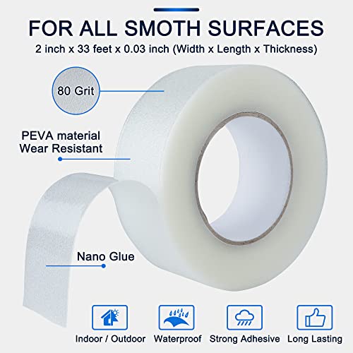 SANKEMU Anti Slip Transparent Anti Slip Tape, 2 inch by 33 feet, Non-Slip Traction Grip Tape to Tubs, Boats, Stairs, Clear, Soft, Comfortable for Bare feet - size: 2 Inch x 33 Feet Clear