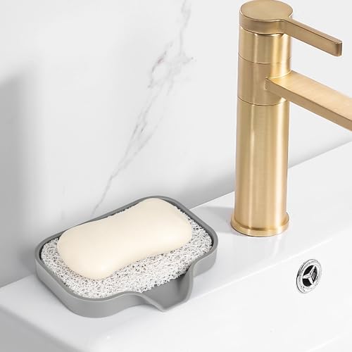 4 Pack Soap Holder Pad，Soap Holder for Kitchen & Bathroom，White Non-Slip Soap Lifting Pads for Soap Dish - color: White Soapdish Pad